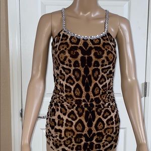 ❤️Animal print tank top with jewels in the front